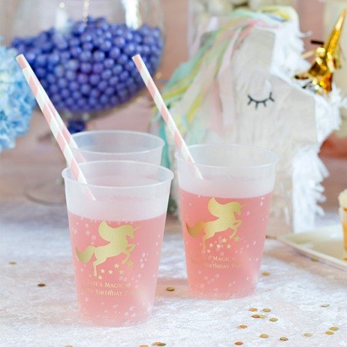Unicorn Personalized Plastic Cups